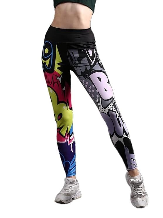 The Dance Bible Girls Women Colorful Boom Printed Leggings Gym Yoga Tights