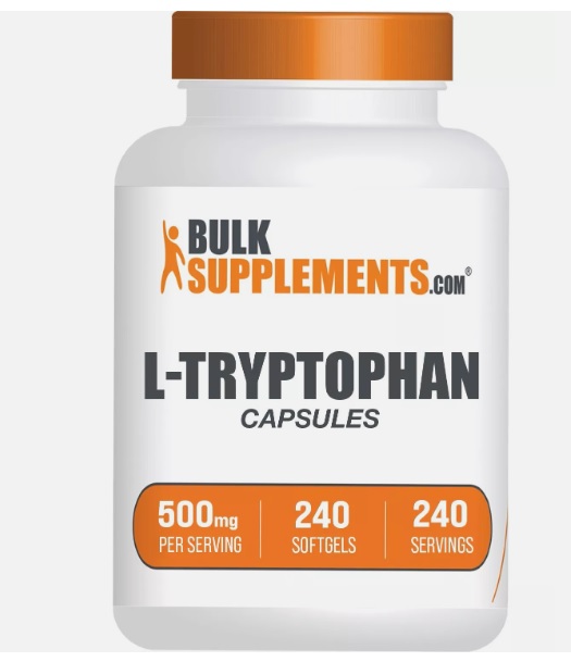 BulkSupplements L-Tryptophan 240 Capsules - 500 mg Per Serving