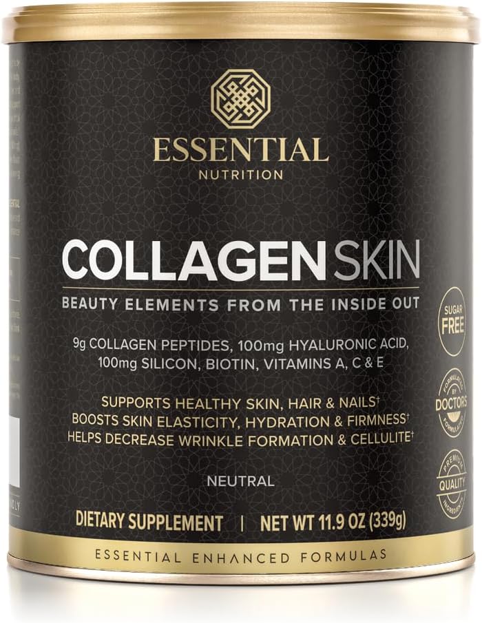Essential Nutrition Collagen Skin - Hydrolyzed Collagen Peptides, with Hyaluronic Acid, Silicon & Biotin - Hair, Skin & Nails -